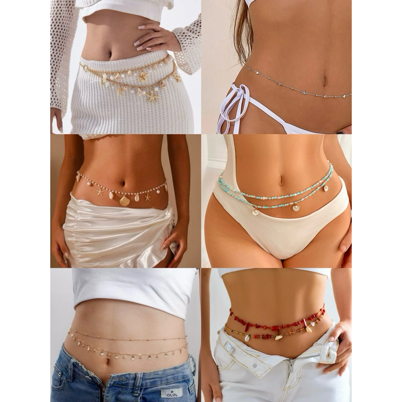 (พร้อมส่ง✨🇹🇭) แบบเข้าใหม่ สร้อยคล้องเอวสวยๆ เก๋ๆ มีหลายแบบ