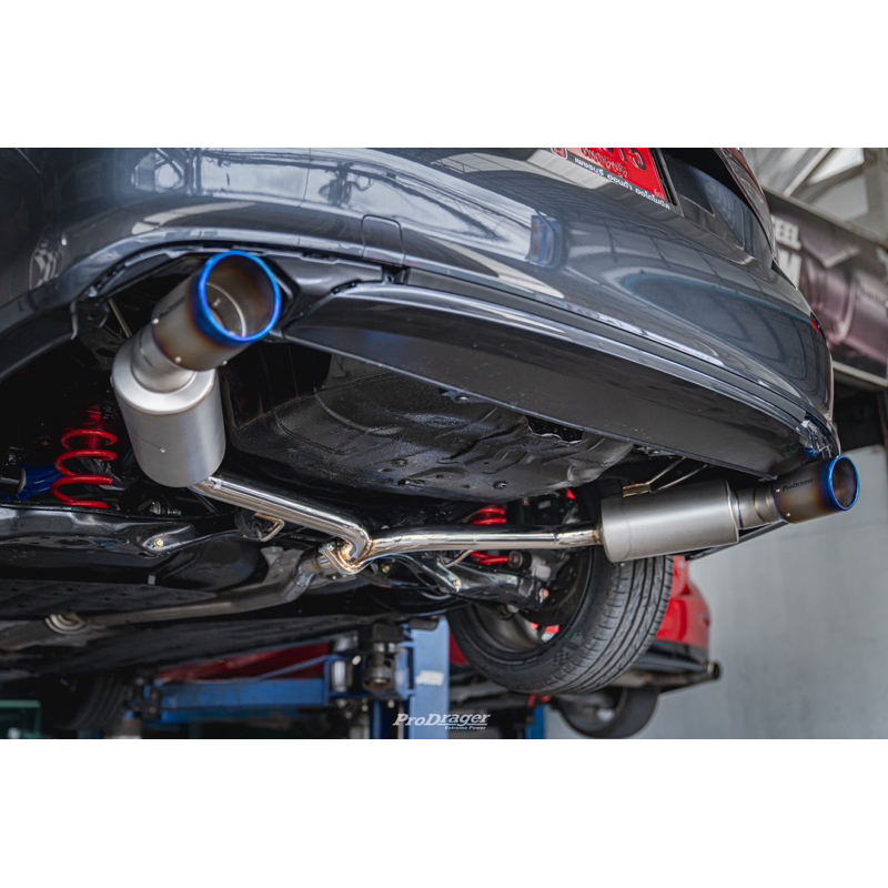 Civic FE ท่อออกคู่เคลือบไทเท 14K(ตระกร้าติดตั้งหน้าร้าน) ProDrager Dual Exhaust SUS304 with Titanium