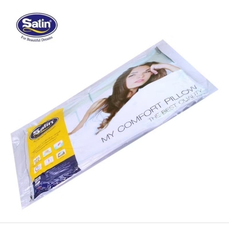 Shopee ลดใหญ่Satin หมอนข้างสุญญากาศ Miracle Bolster Pillow Satin ขนาด 14” x 42”