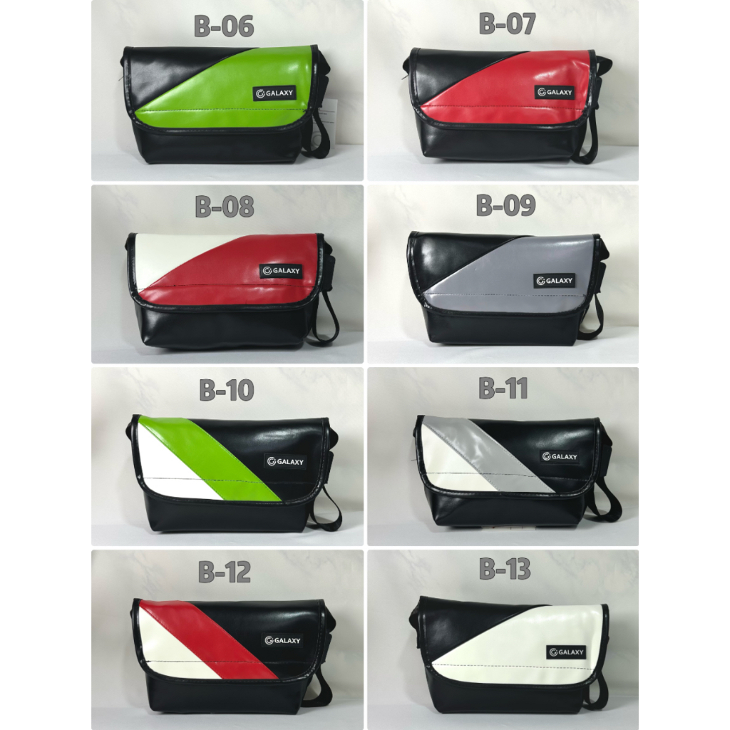 GALAXY กระเป๋าผ้าใบ คาดอกคาดเอว กันน้ำ สายเข็มขัดนิรภัย+ตัวเลื่อนแบบงาบ *พร้อมส่ง*