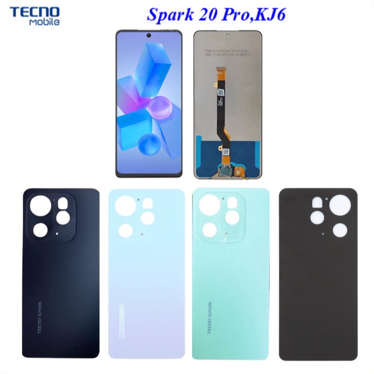 อะไหล่มือถือ Tecno Spark 20 Pro,KJ6/หน้าจอ LCD./ฝาหลัง/แบตเตอรี่ BL-49OT