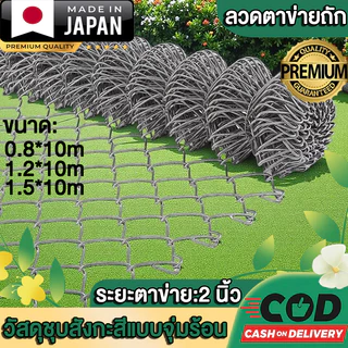 ยาว10m รั้วตาข่ายถักchainlink ตา 2.5" ลวด1.8/2.5mm เหล็กชุบกัลวาไนซ์ แข็งแรงทนทาน ลวดเงาสวย ทำกรงสัตว์ รั้วล้อมสวน