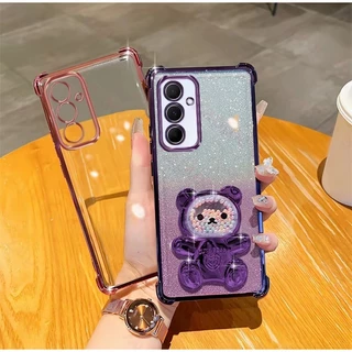 เคส หมี LOVE กริตเตอร์ สำหรับ Samsung S26FE S25FE A18 A27 S24FE A17 A57 A37 A36 A56 A16 A55 A02S A03S กันกระแทก ตั้งได้