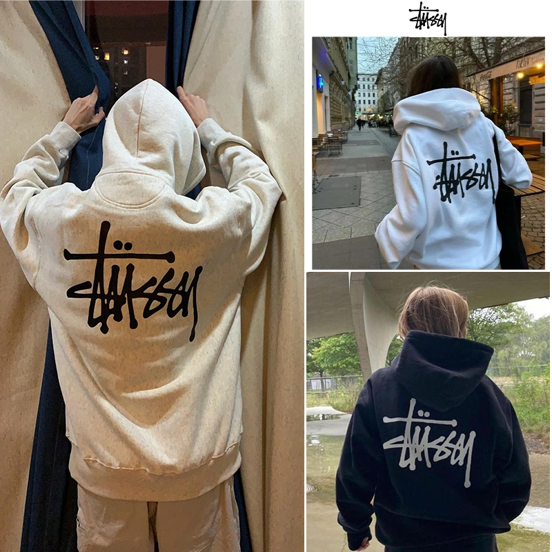 New เสื้อฮู้ด Stussy Hoodie แท้100% สําหรับผู้ชาย และผู้หญิง หลวมเสื้อฮู้ด