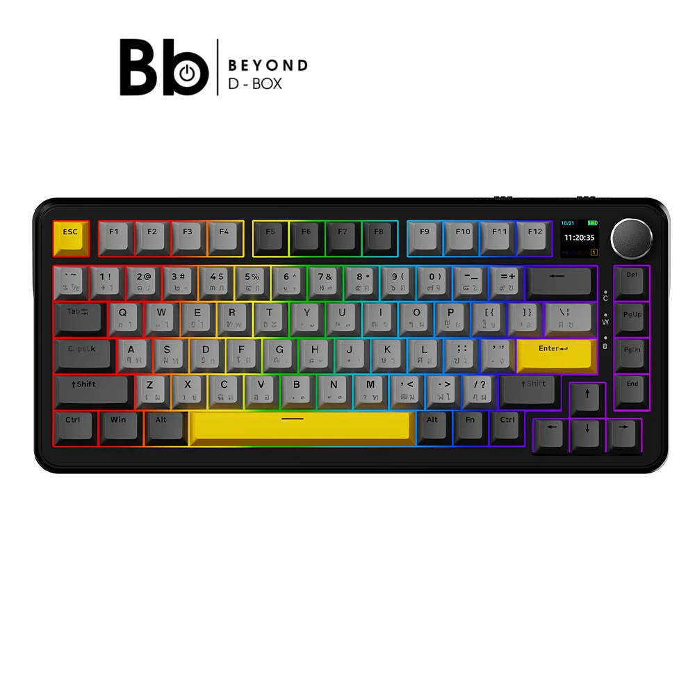 คีย์บอร์ดเกมมิ่ง AJAZZ AK820Max LCD Tri-Mod By BB Beyond D-Box