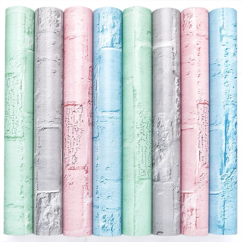มี3สี ลายอิฐ วอลล์เปเปอร์ติดผนัง มีกาวในตัว สามารถติดตั้งเองได้เลย