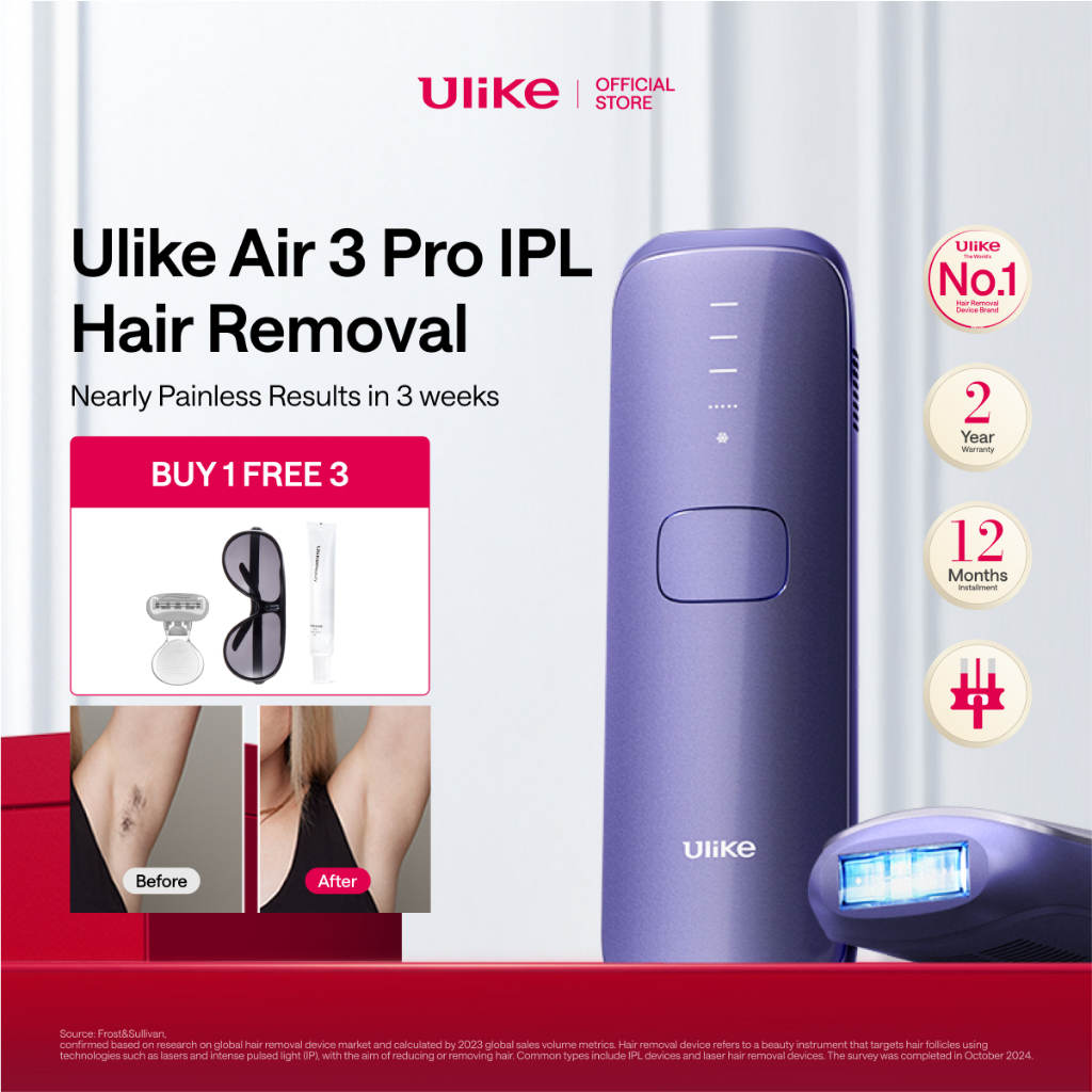 Ulike Air 3 IPL เครื่องเลเซอร์เย็นกำจัดขน เห็นผลลัพท์ภายใน 2 สัปดาห์ Whole Body Hair Removal Device เครื่องกำจัดขน