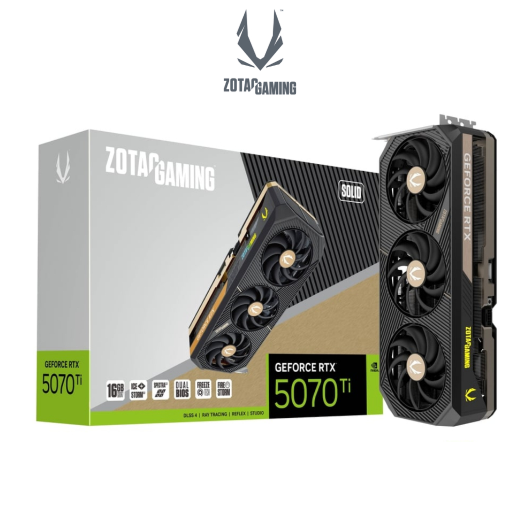 VGA การ์ดจอ ZOTAC GAMING GEFORCE RTX 5070 TI SOLID 16GB GDDR7