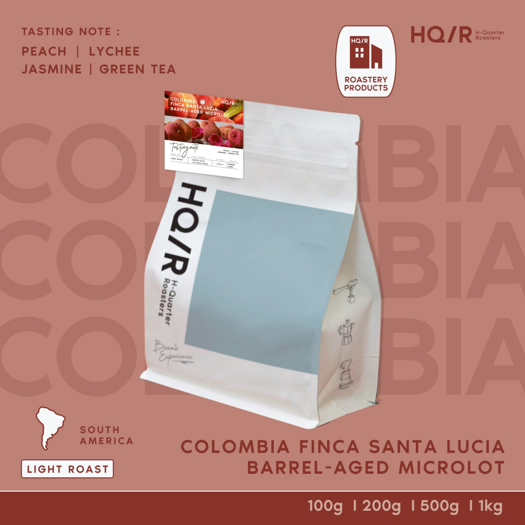 HQ/R เมล็ดกาแฟคั่วอ่อน Colombia Finca Santa Lucia Barrel-Aged Microlot (Peachy)