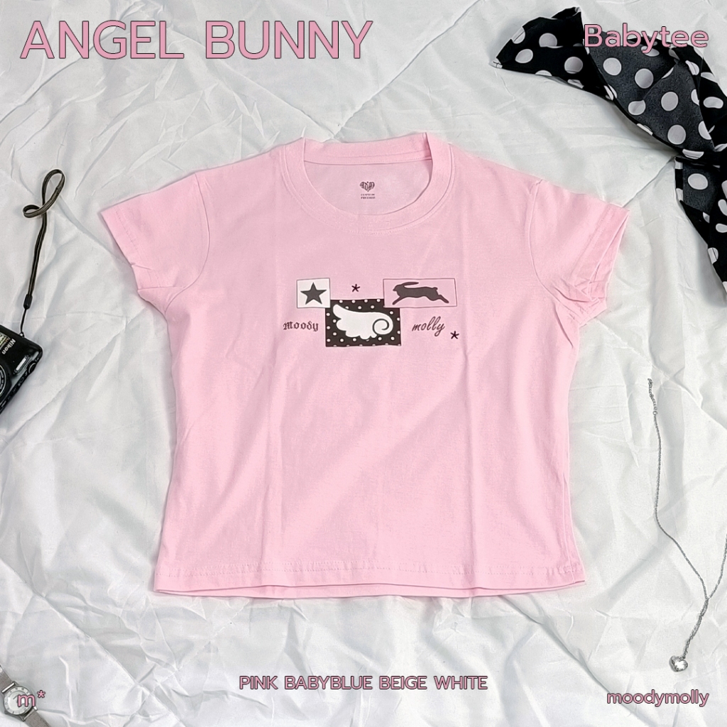 (moodymolly) Babytee เสื้อเบบี้ที รุ่น Angel bunny น่ารักหวานๆ สีขาวผ้าไม่บาง - รูปที่ 2