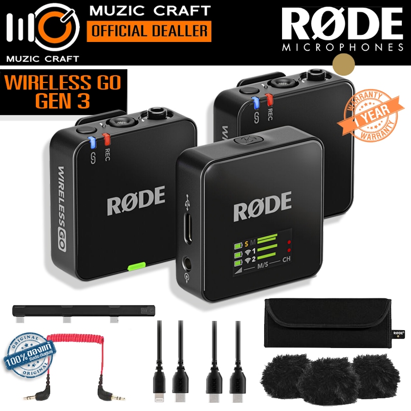 RODE Wireless GO Gen3 *ของแท้รับประกัน 1ปี* 2.4 GHz Wireless Microphone ไมค์ไร้สาย