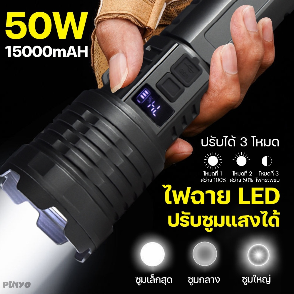 CRX ไฟฉายแรงสูง ซูม led lights รุ่นPL-518 20000W Flashlight 10000 Lumen