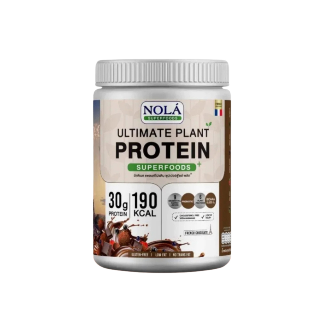 NOLA Ultimate plant protein superfoods french chocolate 800 g. อัลติเมท แพลนโปรตีน พลัส