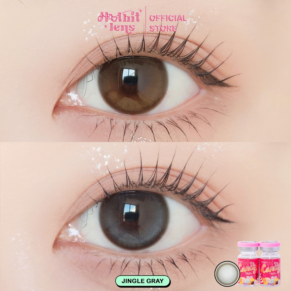 💥รุ่นใหม่ Ultraslim lens บางพิเศษ💥Candylens คอนแทคเลนส์ รุ่น Jingle พร้อมส่งแบบปกติ และค่าสายตาสั้น 0.00-7.00 ฟรีตลับ