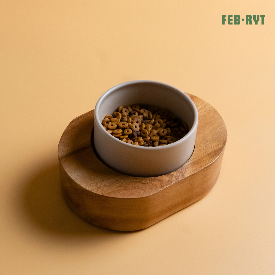 (1หลุม/2หลุม) Chunky Wooden Stand with bowl แท่นไม้ตันวางอาหาร+ชามสัตว์เลี้ยง ราคา ถูกที่สุด ดีลบีเคเค รูปภาพหลัก