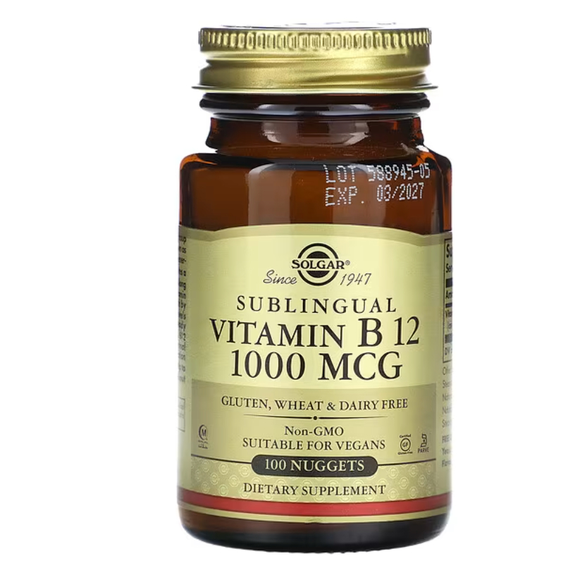 Solgar, Sublingual Vitamin B 12, 1,000 mcg, 100 Nuggets