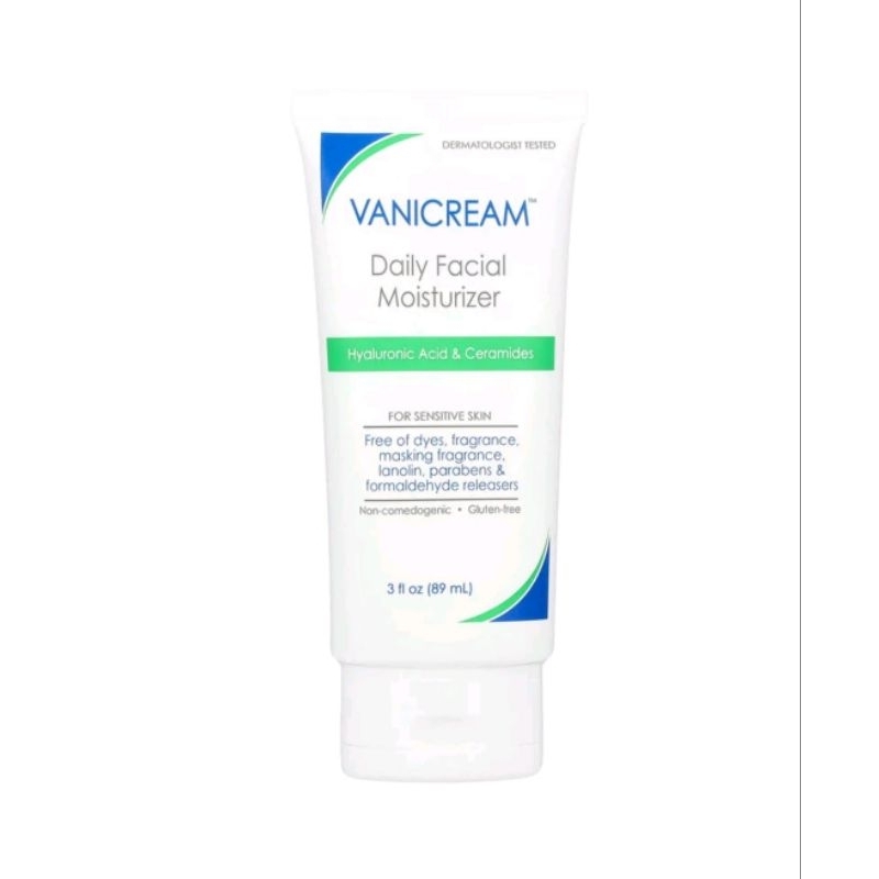 exp 01/2029 Vanicream มอยส์เจอไรเซอร์บำรุงผิวหน้าสำหรับใช้ทุกวัน สำหรับผิวบอบบางแพ้ง่าย สูตรปราศจากน้ำหอม ขนาด 3 ออนซ์