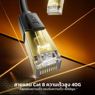 Jasoz Cat 8 Shielded Ethernet Cable 40Gbps รุ่น E117 ความยาว 1เมตร - 5เมตร เชื่อมต่อได้หลายอุปกรณ์
