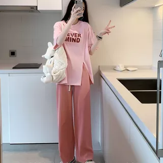 เสื้อยืดแขนสั้นผู้หญิงแฟชั่นฤดูร้อนมาใหม่ ผ่าข้าง oversize เสื้อผ้าสาวอวบไซส์ใหญ่สวยๆ เสื้อโอเวอร์ไซส์ทรงหลวมสไตล์เกาหลี