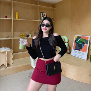 Sammy กระโปรงกางเกง (กระโปรงรอบ) มีซับในทั้งตัว ผ้าเปเป้ Size S-3XL สาวอวบใส่ได้ AOMMKOSHOP - K888