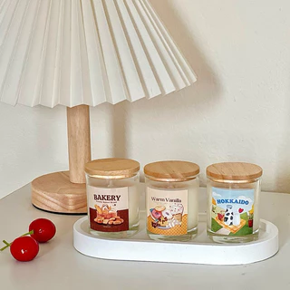 ทำใหม่ทุกออเดอร์จัดส่ง1-2วัน เทียนหอม candle พร้อมฝาปิดไม้ handmade soywax100% หอมมาก เทียนหอมอโรม่า