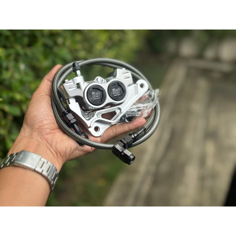 ปั้ม 8.1 cnc + สายเบรค 8.1 แท้ถุง แถมขาปั้ม+น๊อตยึดปั้ม