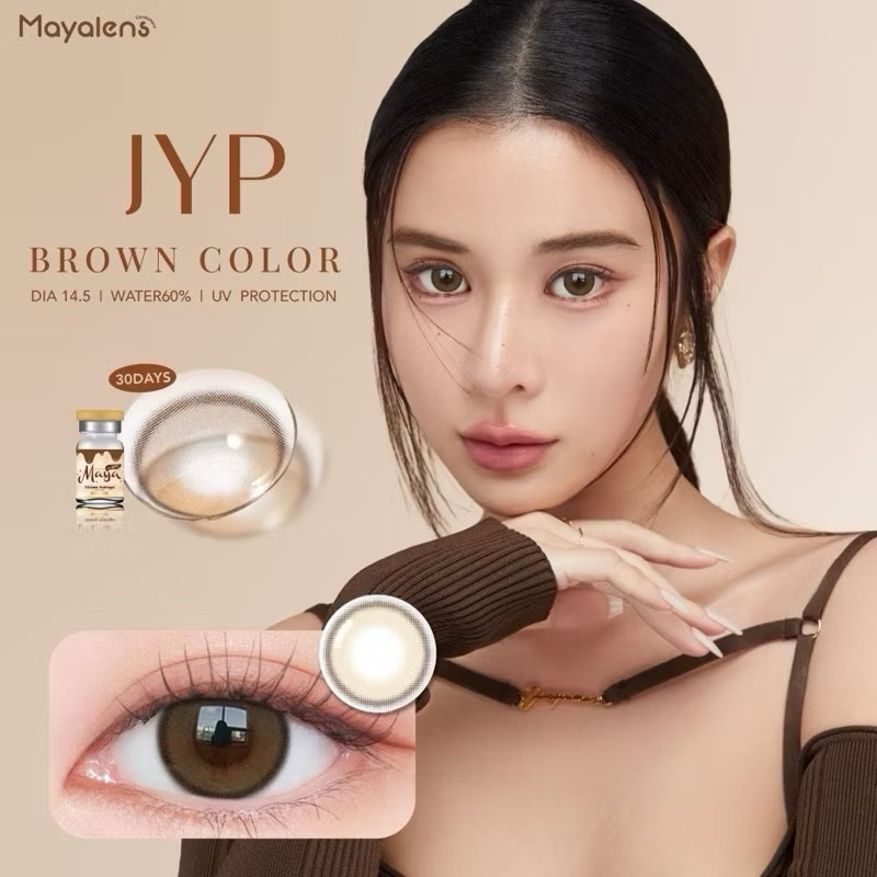 Mayalens รุ่นเก้า JYP คอนแทคเลนส์เกาหลี (ค่าอมน้ำ60%) ขนาด 14.5 lovelyplus rozelens ilens kitty kawa