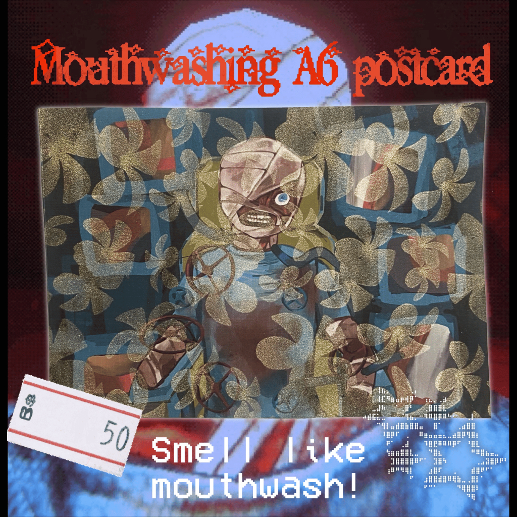 mouth washing scented postcard