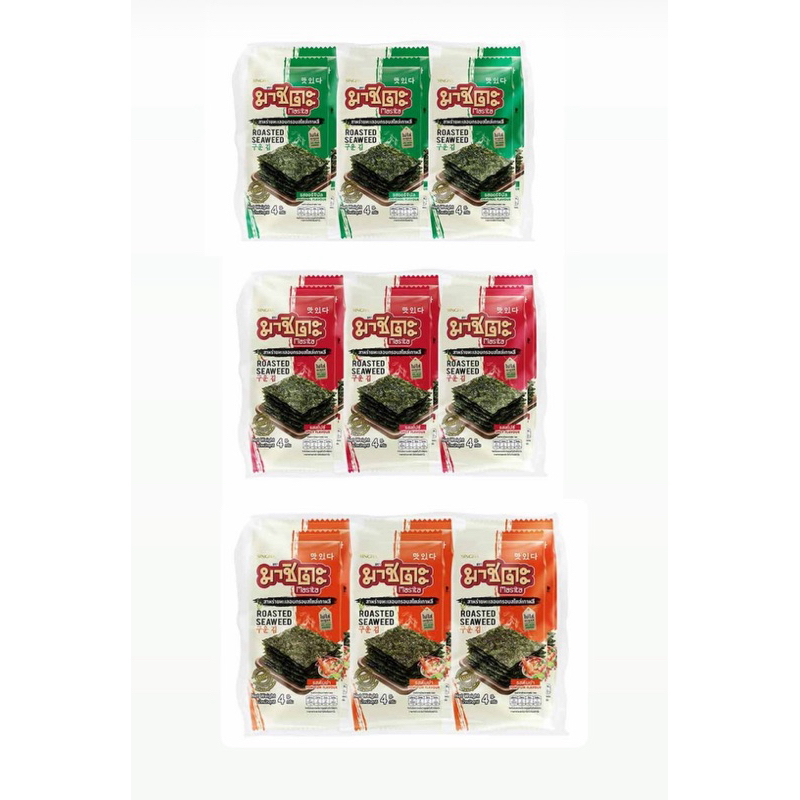 มาชิตะ สาหร่ายทะเลอบกรอบเกาหลี 6 ซอง
