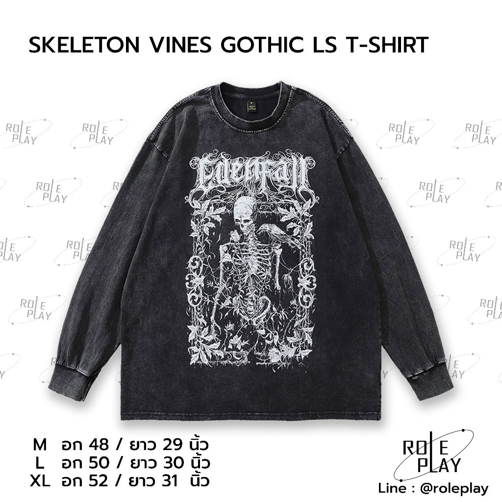 SKELETON VINES GOTHIC LS T-SHIRT #RPS362
