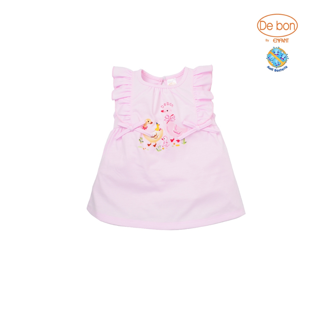 ENFANT (อองฟองต์) De bon By Enfant กระโปรง สำหรับเด็ก 1-2 ปี ลายน้องเป็ดสุดคิ้วท์ ANTIBACTERIAL สีชม