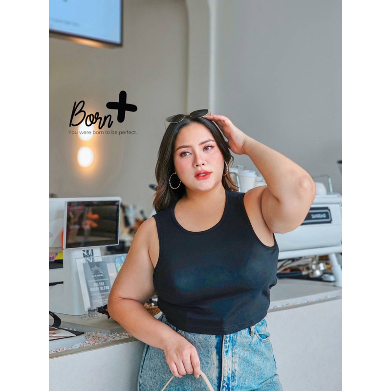 Bornplusเสื้อกล้ามครอปฟองน้ำไซส์ใหญ่ - รูปที่ 4