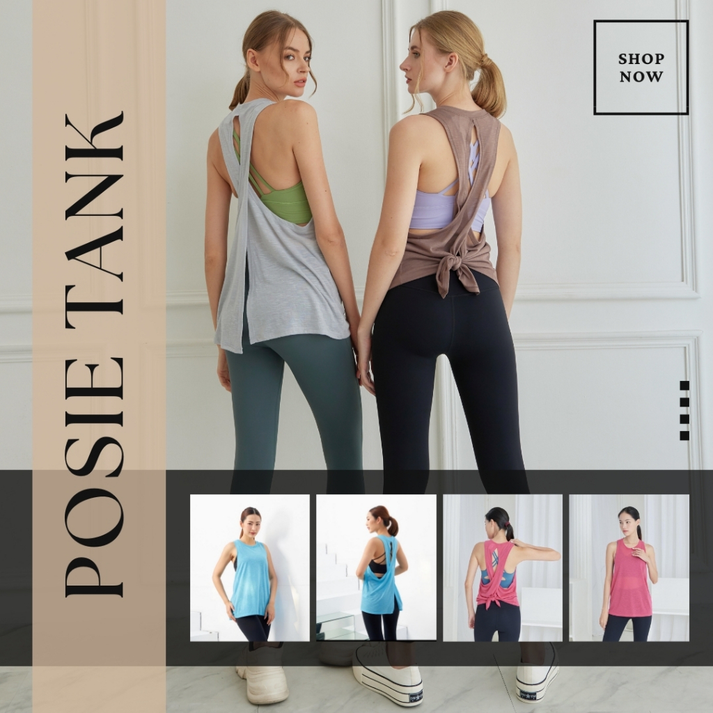 PENNY | Posie Tank เสื้อกล้ามออกกําลังกายผู้หญิง ทรงผูกหลัง เสื้อกีฬาแขนกุด ใส่สบาย *พร้อมส่งจากไทย