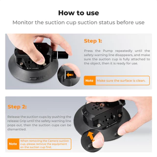 K&F Suction Cup Camera Mount with Double Ball Head Magic Arm