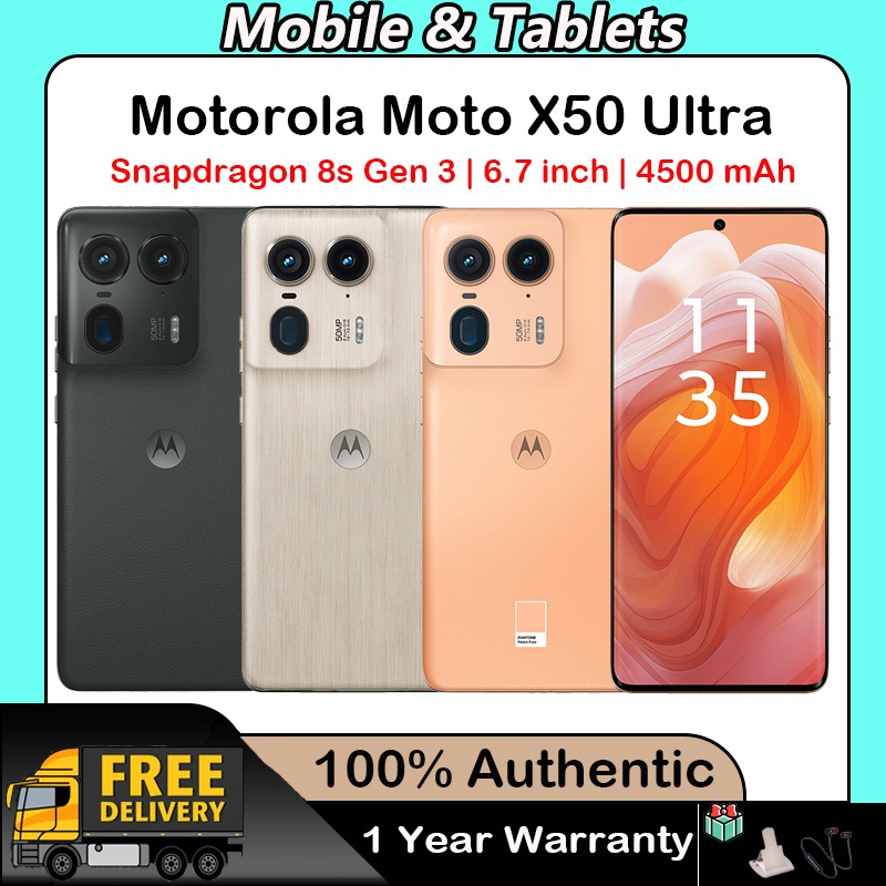 Global Rom Motorola Moto X50 Ultra Snapdragon 8s Gen 3 6.7 inch 144Hz P-OLED Screen 125W