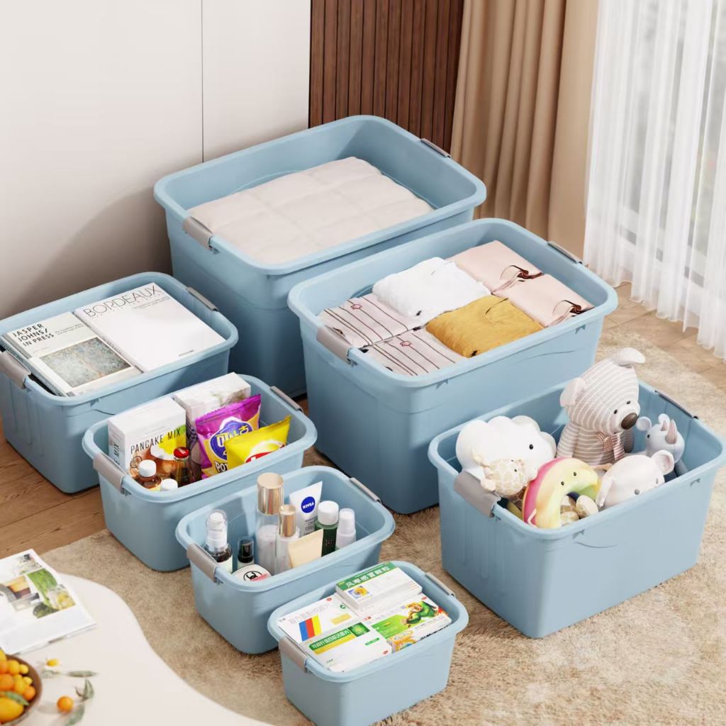 Leer กล่องพลาสติก กล่องเก็บของ 70/110/310/410 ลิตร มีล้อ สีโปร่งใส ใช้เก็บของ เก็บเสื้อผ้า แบบอเนกประสงค์ - รูปที่ 5