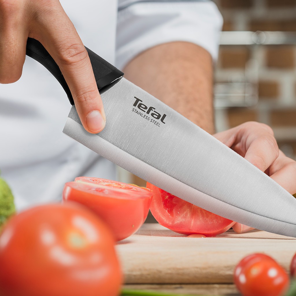 Tefal มีดสเตนเลสทำอาหาร พร้อมปลอกมีด Comfort Kitchen CW ขนาด 9,12,20 Cm