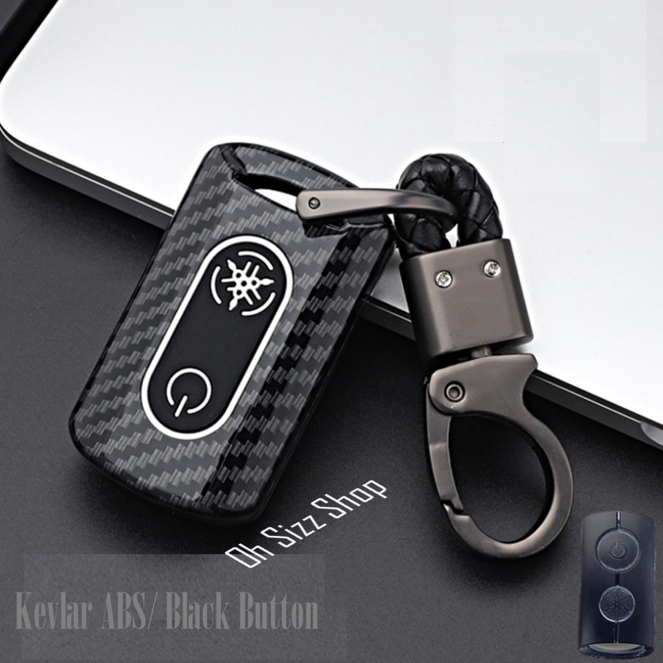 เคสรีโมทรถมอเตอร์ไซต์ Yamaha XMAX  2 ปุ่ม  ลายเคฟล่า 2021  (ABS Key Cover with Colorful Silicone Push button Guard)