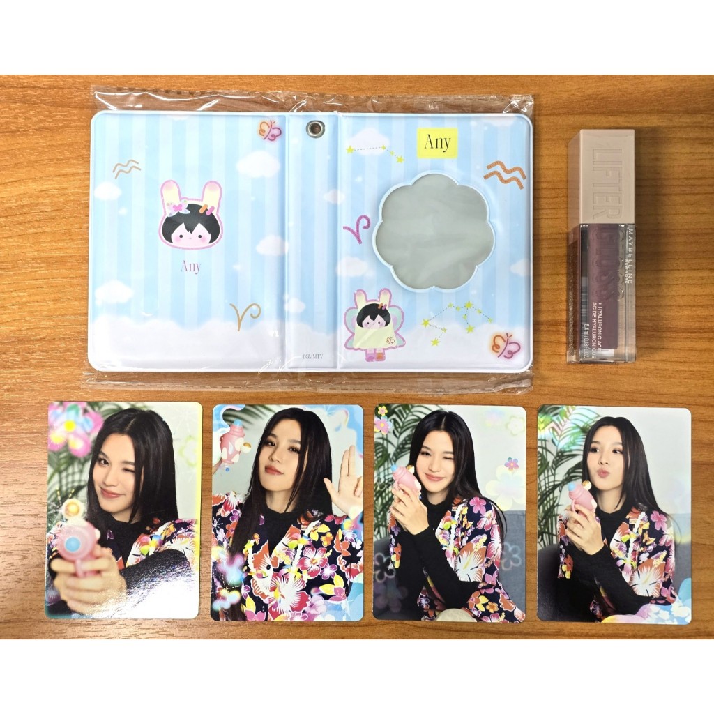 GMMTV ANY Collectible Card Album + Bonnie Songkran Card Set + Maybelline Lifter gloss 005 Petal EmiB