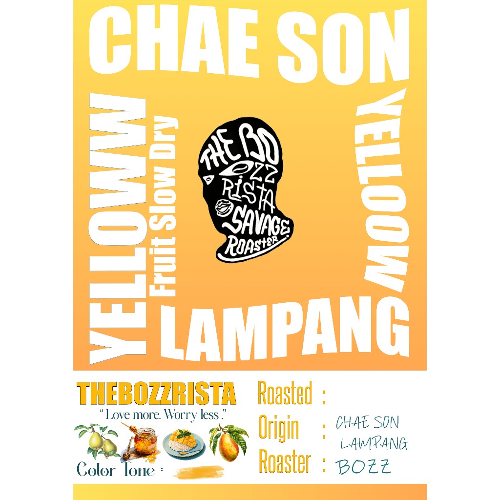 Thebozzrista เมล็ดกาแฟแจ้ซ้อน : Yellow Fruit Slow Dry Process City+ (คั่วอ่อน)