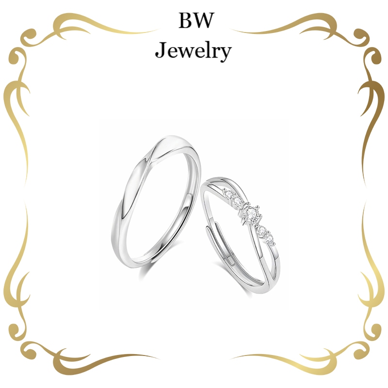 BW jewerly    วงแหวนคู่   แหวนคู่ แหวนสัญลักษณ์แห่งความรัก   ของขวัญวาเลนไทน์  （สามารถปรับขนาดได้）
