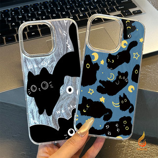 สร้อยข้อมือแมวดำตลกน่ารักนุ่ม เคสไอโฟน11 15 16 13 12 14 Pro Max 8Plus 7Plus XR 16 7 8 Plus 16 11 Pro X XS MAX SE 2020