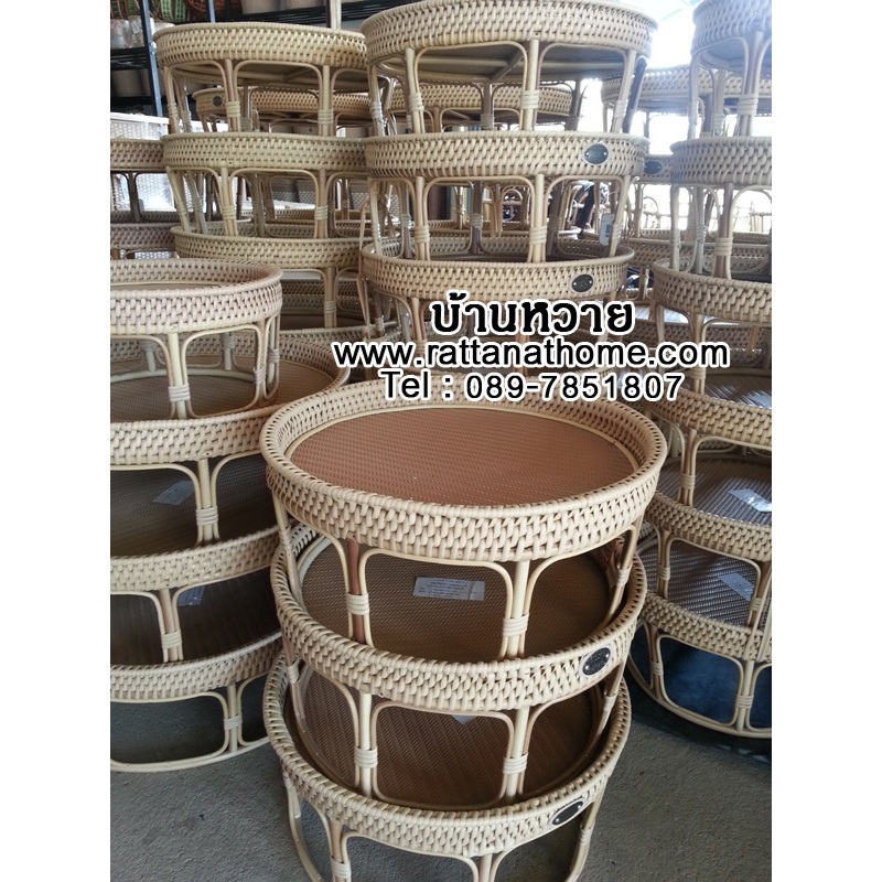 บ้านหวาย -ขันโตกหวายเทียม ขนาด 10-28 นิ้ว