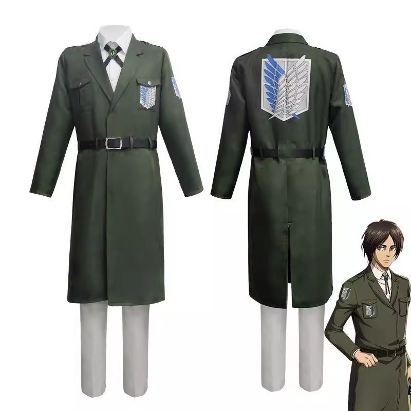 🔥ส่งไว จาก กทม🔥Attack on Titan Eren Levi คอสตูมคอสเพลย์ กองพันลูกเสือ เสื้อแจ็กเกต เสื้อโค้ท เสื้อกันลม เครื่องแบบ