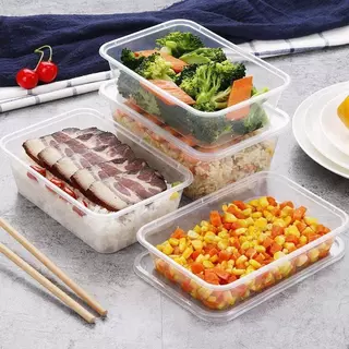 (ยกลัง) กล่องเหลี่ยม+ฝา ขนาด 650ML (1ลัง บรรจุ 300ชุด) กล่องพลาสติกเข้าไมโคเวฟ กล่องข้าว กล่องพลาสติก