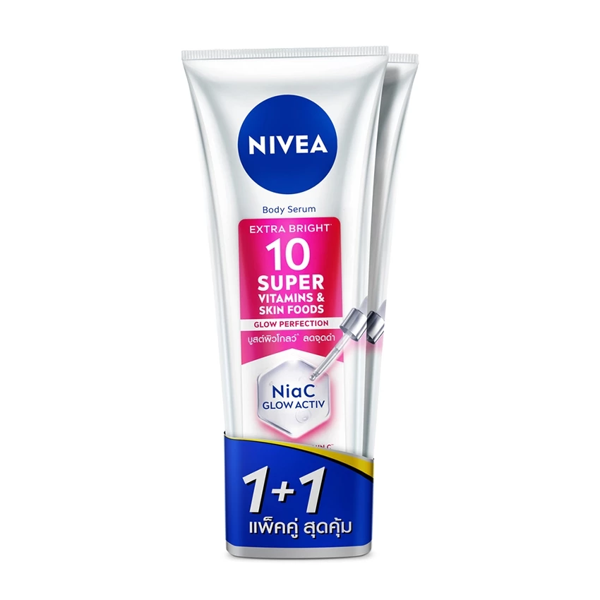 นีเวีย เอ็กซ์ตร้า ไบรท์ 10 ซุปเปอร์ วิตามิน ขนาด 300 มล. (แพ็คคู่สุดคุ้ม 1+1) NIVEA SERUM 10SUPER VITAMIN 300 ML. X 2 thumbnail 5