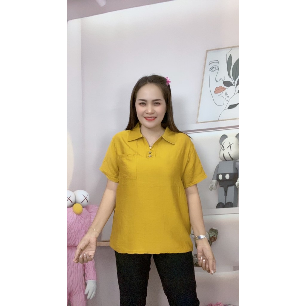 เสื้อคอปกสีดำ  เสื้อสีดำ เสื้อสปันผู้หญิง  รอบอกฟรีไซส์ 40-44นิ้วใส่ได้ค่ะ รุ่น601 - รูปที่ 3