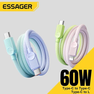 ESSAGER สายชาร์จเร็ว Type C To USB C to USB C to L 29W/60W/100W สำหรับโทรศัพท์ USB2.0 480Mbps
