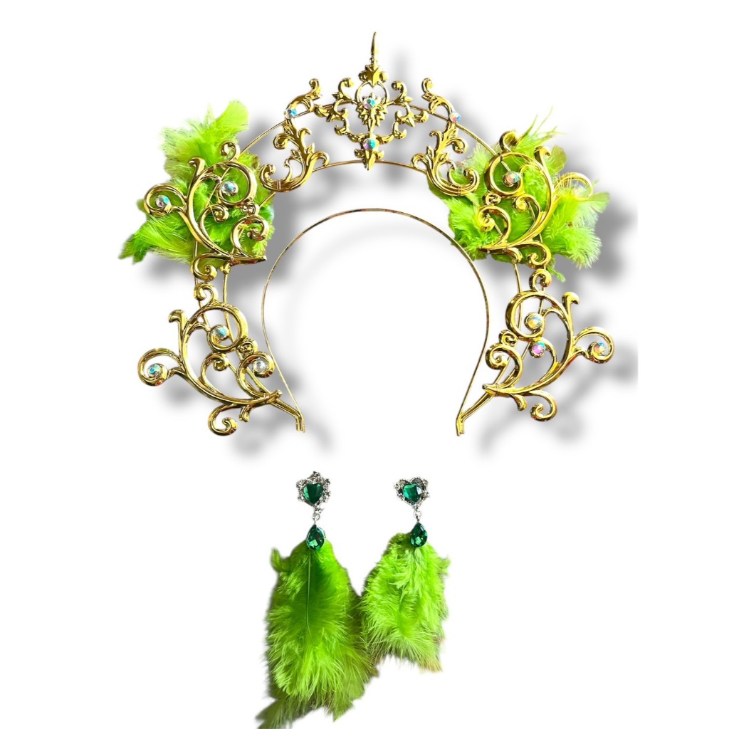 เครื่องประดับหัว แต่งเพชร พร้อมต่างหู สำหรับดรัมเมเยอร์ เชียร์หลีดเดอร์ - รูปที่ 4