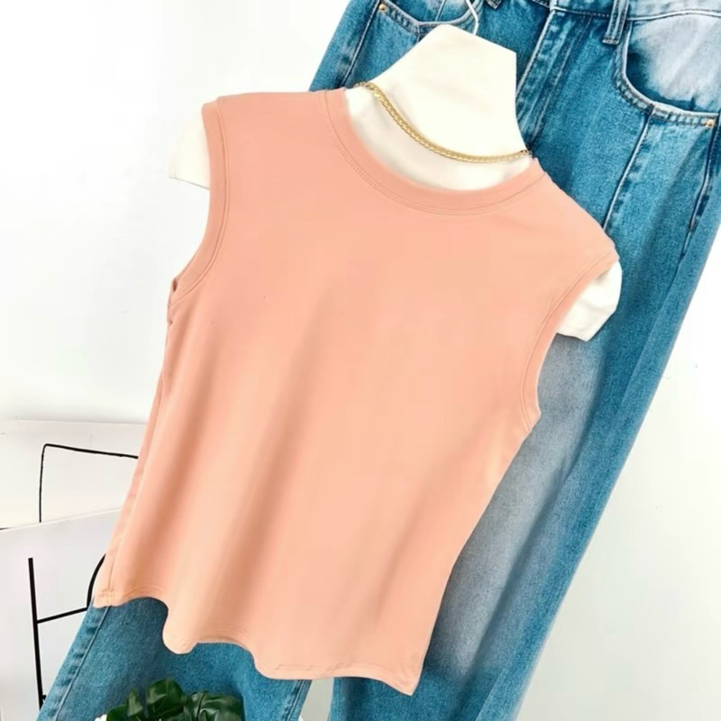 130-131 Deezyy เสื้อยืด คอกลม แขนกุด ผ้าSlippy - รูปที่ 4